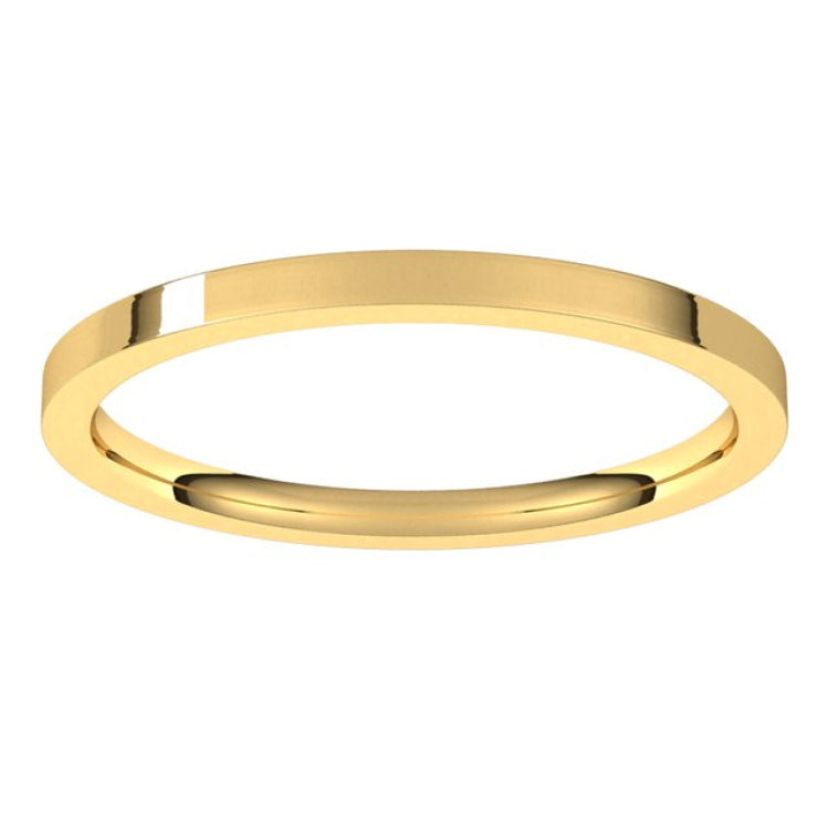 14K Yellow Gold 1.5 mm Flat Comfort Fit Light Band Size 10