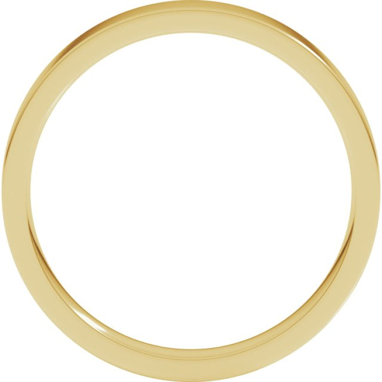 18K Yellow Gold 3 mm Flat Comfort Fit Light Band Size 4.5