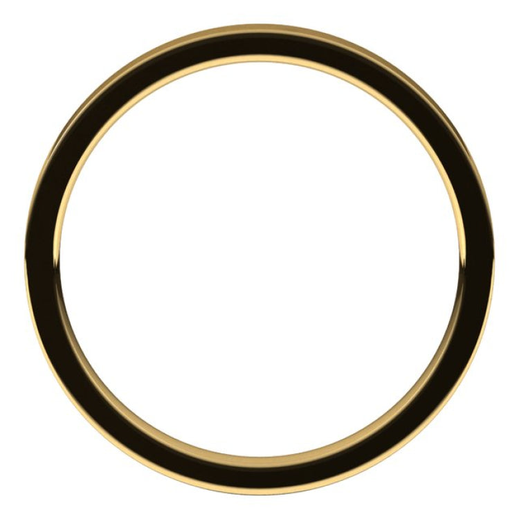 14K Yellow Gold 2 mm Flat Comfort Fit Light Band Size 7.5