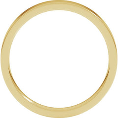 14K Yellow Gold 3 mm Flat Comfort Fit Light Band Size 7.5
