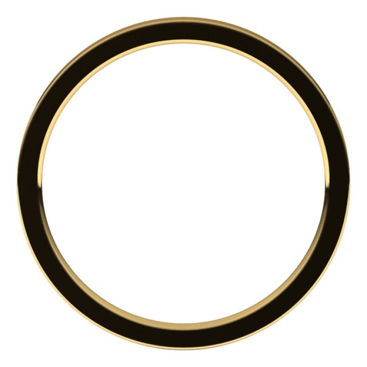 18K Yellow Gold 1.5 mm Flat Comfort Fit Light Band Size 9.5