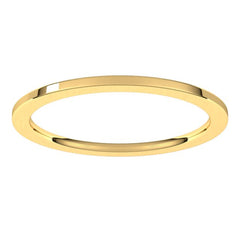 14K Yellow Gold 1 mm Comfort-Fit Flat Band Size 6.5