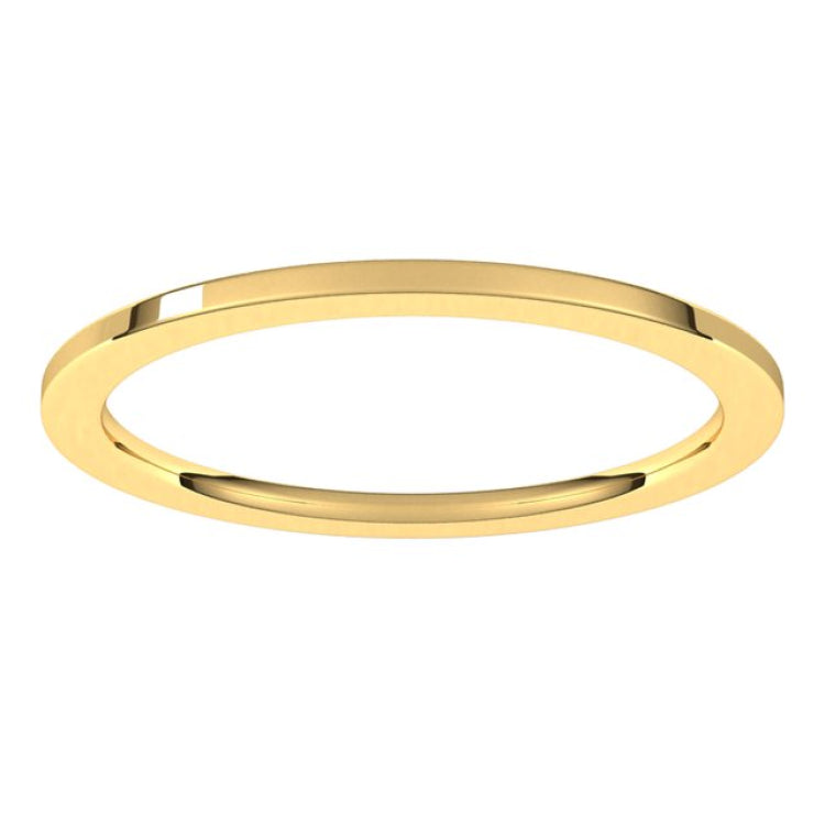 10K Yellow Gold 1 mm Comfort-Fit Flat Band Size 6.5