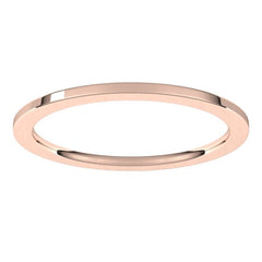 14K Rose Gold 1 mm Comfort-Fit Flat Band Size 8
