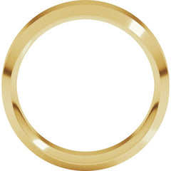 14K Yellow Gold 8 mm Beveled-Edge Comfort-Fit Flat Band Size 10.5