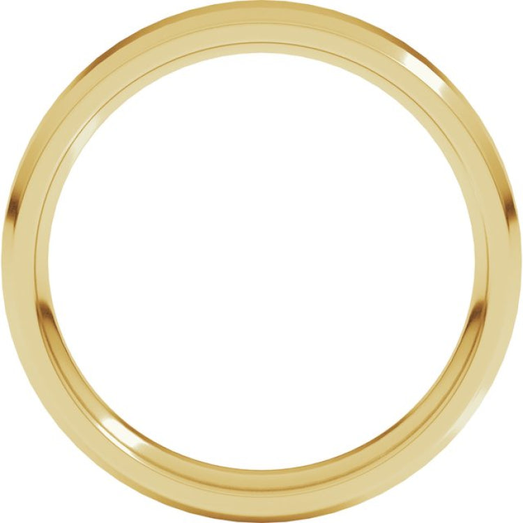 10K Yellow Gold 4 mm Beveled-Edge Comfort-Fit Flat Band Size 6