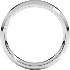 14K White Gold 5 mm Beveled-Edge Comfort-Fit Flat Band Size 10