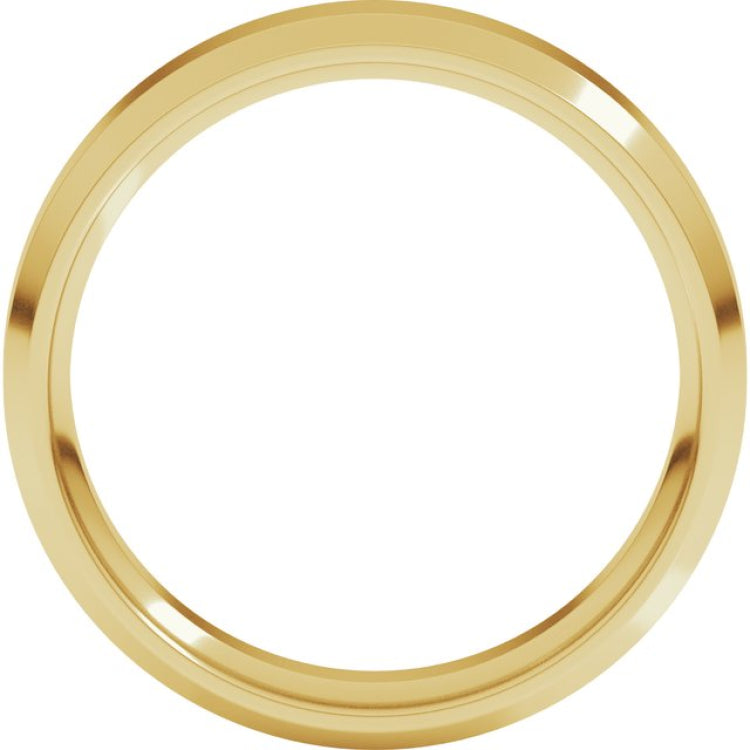10K Yellow Gold 5 mm Beveled-Edge Comfort-Fit Flat Band Size 8