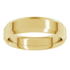 14K Yellow Gold 5 mm Beveled-Edge Comfort-Fit Flat Band Size 10