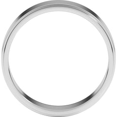 10K White Gold 6 mm Stepped-Edge Flat Band Size 9