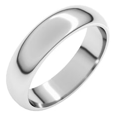 10K White Gold 5 mm Half Round Band Size 12