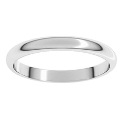 10K White Gold 2.5 mm Half Round Band Size 7