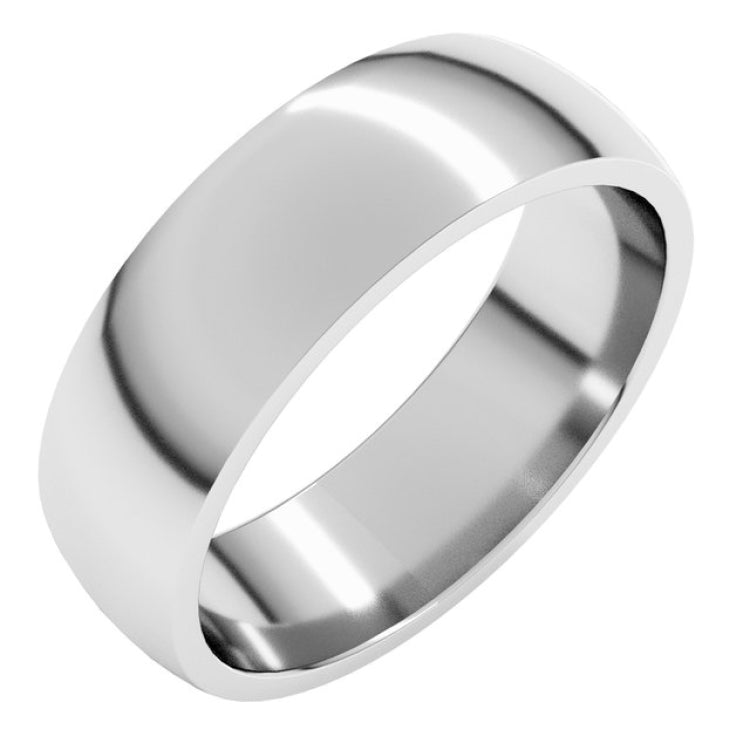 Platinum 6 mm Lightweight Comfort-Fit Half Round Band Size 12.5