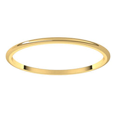 14K Yellow Gold 1 mm Lightweight Half Round Band Size 5.5