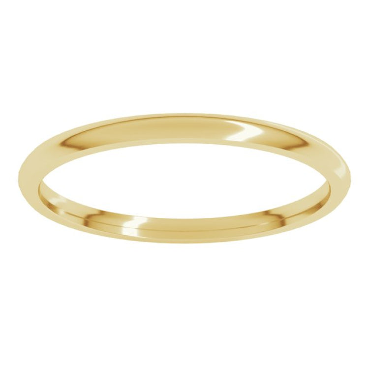10K Yellow Gold 1.5 mm Lightweight Comfort-Fit Half Round Band Size 10.5