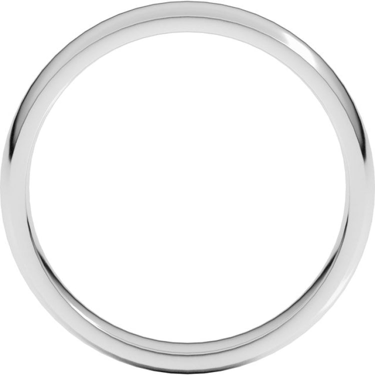 Sterling Silver 4 mm Lightweight Comfort-Fit Half Round Band Size 16.5