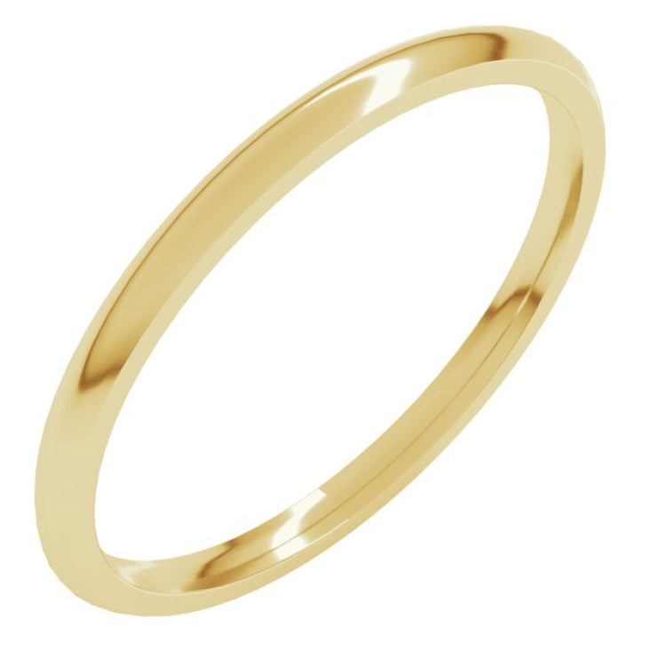 10K Yellow Gold 1.5 mm Lightweight Comfort-Fit Half Round Band Size 4