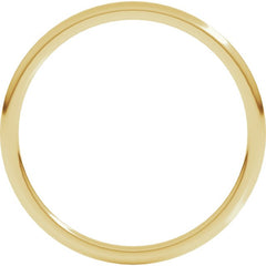 14K Yellow Gold 1 mm Lightweight Comfort-Fit Half Round Band Size 5.5