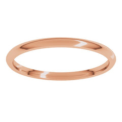 10K Rose Gold 1.5 mm Lightweight Comfort-Fit Half Round Band Size 6.5