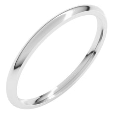 14K X1 White Gold 1.5 mm Lightweight Comfort-Fit Half Round Band Size 6.5