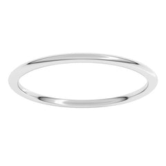 Platinum 1 mm Lightweight Comfort-Fit Half Round Band Size 7