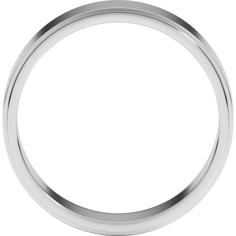 Platinum 6 mm Stepped-Edge Flat Band Size 9.5