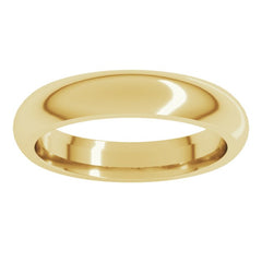 10K Yellow Gold 4 mm Comfort-Fit Half Round Band Size 11.5