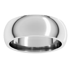 Platinum 7 mm Comfort-Fit Half Round Band Size 12.5