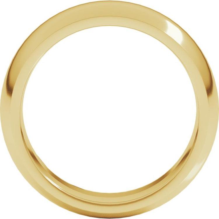 18K Yellow Gold 7 mm Comfort-Fit Half Round Band Size 10