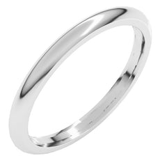 18K White Gold 2 mm Comfort-Fit Half Round Band Size 5