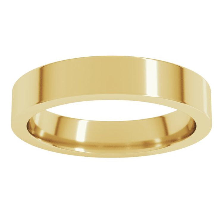 14K Yellow Gold 4 mm Comfort-Fit Flat Band Size 6.5