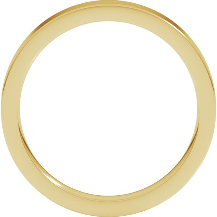 14K Yellow Gold 3 mm Comfort-Fit Flat Band Size 5.5