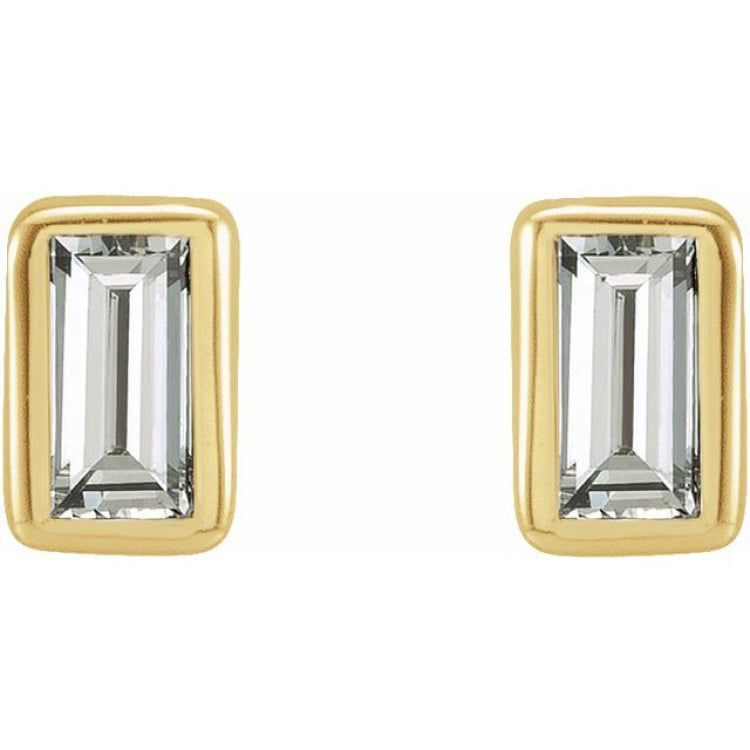 14K Yellow Gold .07 CTW Natural Diamond Bezel-Set Earrings