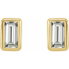 14K Yellow Gold .07 CTW Natural Diamond Bezel-Set Earrings