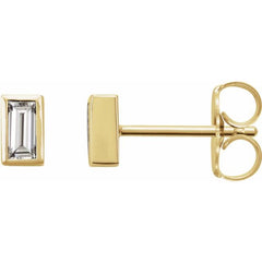 14K Yellow Gold .08 CTW Natural Diamond Bezel-Set Earrings