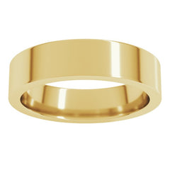 10K Yellow Gold 5 mm Comfort-Fit Flat Band Size 8.5