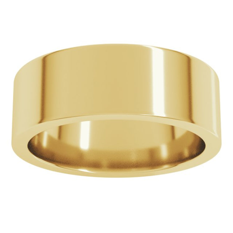 18K Yellow Gold 7 mm Comfort-Fit Flat Band Size 10