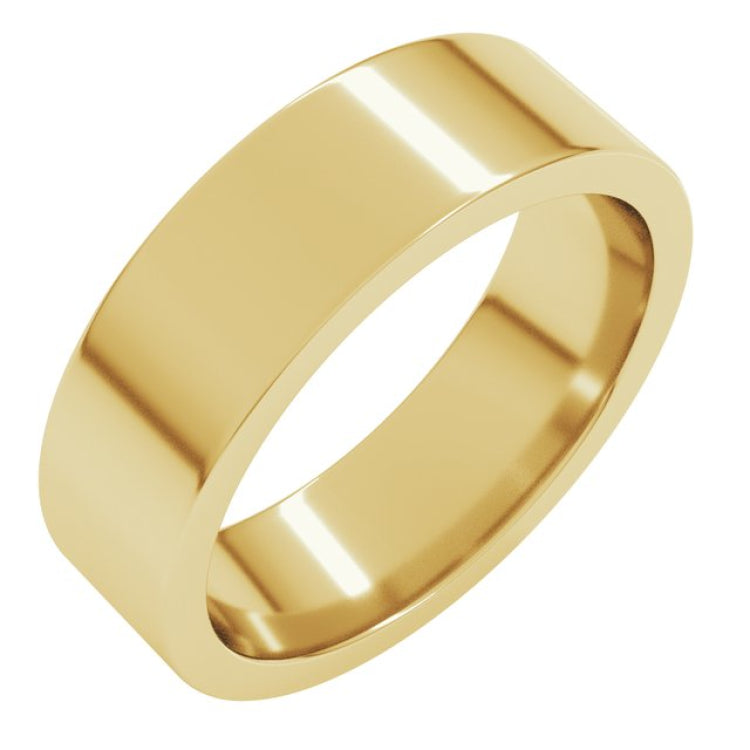 10K Yellow Gold 6 mm Comfort-Fit Flat Band Size 10.5