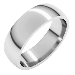 10K White Gold 6 mm Lightweight Comfort-Fit Half Round Band Size 11.5