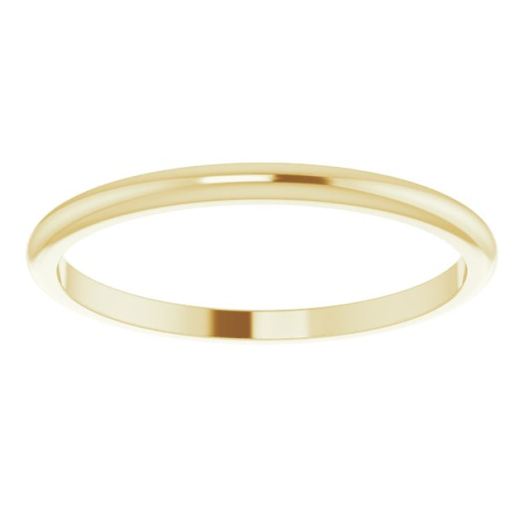 10K Yellow Gold 1.5 mm Half Round Band Size 1