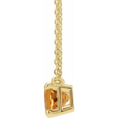 14K Yellow Gold Natural Citrine 18" Necklace