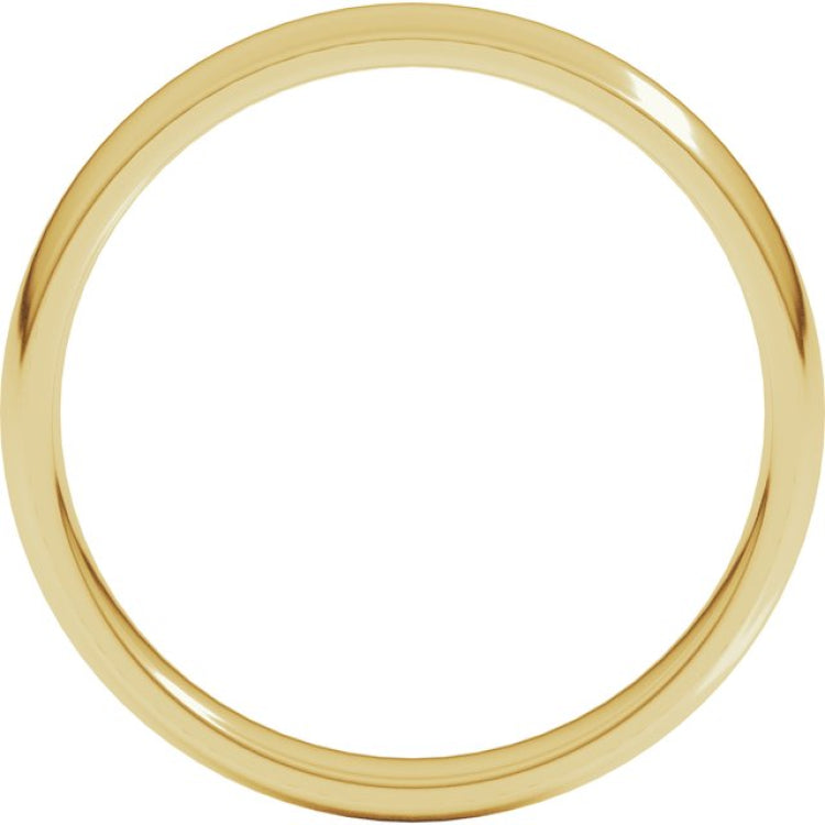 10K Yellow Gold 3.5 mm Lightweight Comfort-Fit Half Round Band Size 7