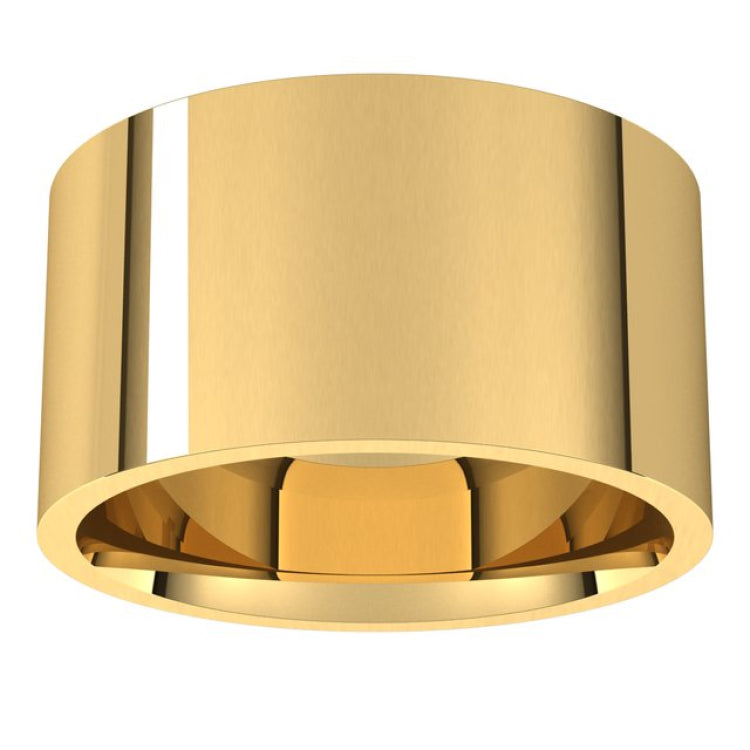 10K Yellow Gold 11 mm Lightweight Comfort-Fit Flat Band Size 6