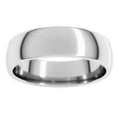 14K White Gold 5.5 mm Lightweight Comfort-Fit Half Round Band Size 10