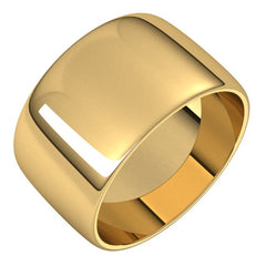 14K Yellow Gold 11 mm Lightweight Half Round Band Size 7.5