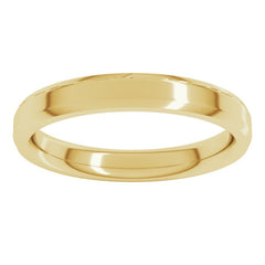18K Yellow Gold 3 mm Beveled-Edge Comfort-Fit Flat Band Size 6