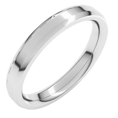 Platinum 3 mm Beveled-Edge Comfort-Fit Flat Band Size 6.5