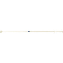 14K Yellow Gold Natural Blue Sapphire 6 1/2-7 1/2" Bracelet