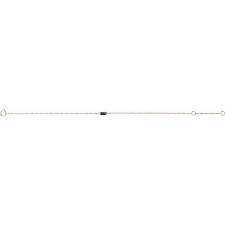 14K Rose Gold Natural Blue Sapphire 6 1/2-7 1/2" Bracelet