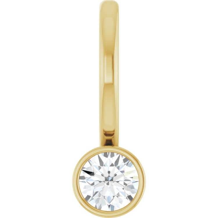 14K Yellow Gold 1/10 CT Natural Diamond Charm/Pendant